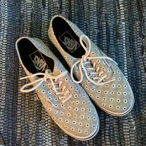 Grey Daisy Print Vans